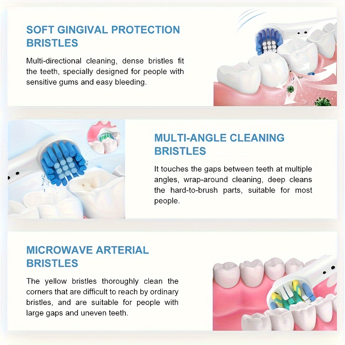 Compatible Replacement Toothbrush Heads, 4pcs Set
