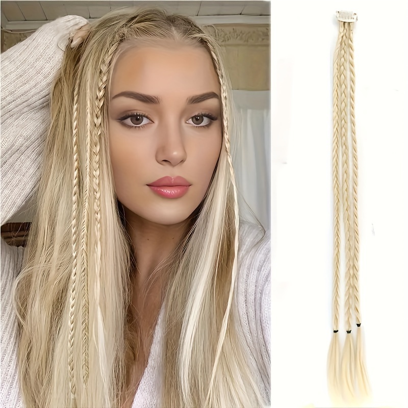 synthetic two-strand braided hair band with