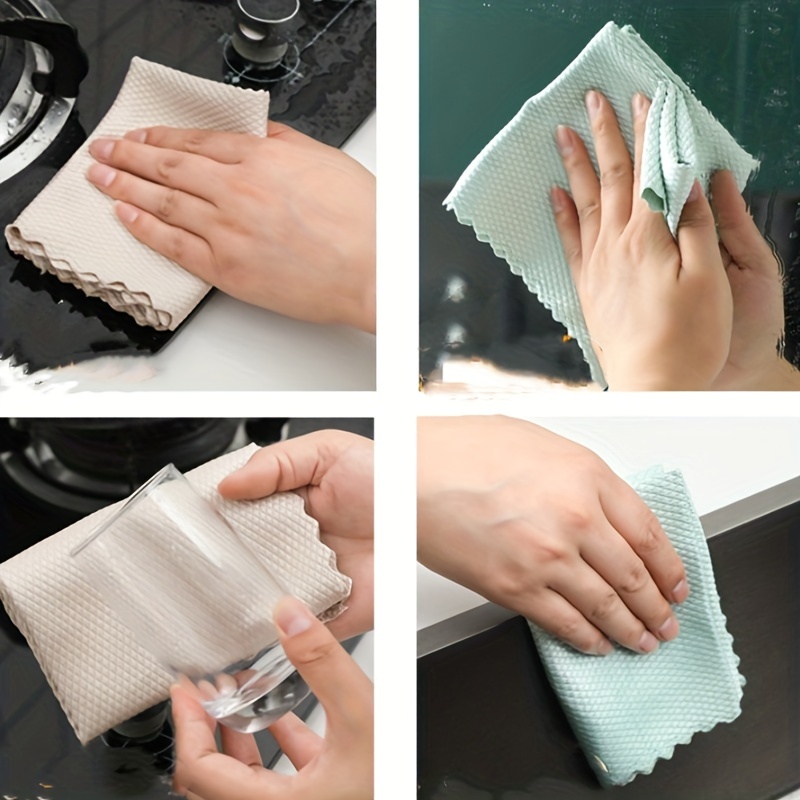 Microfiber Dish Cloth For Washing Dishes, Fish Scales Design Dish Rags,  Cleaning Supplies - Temu