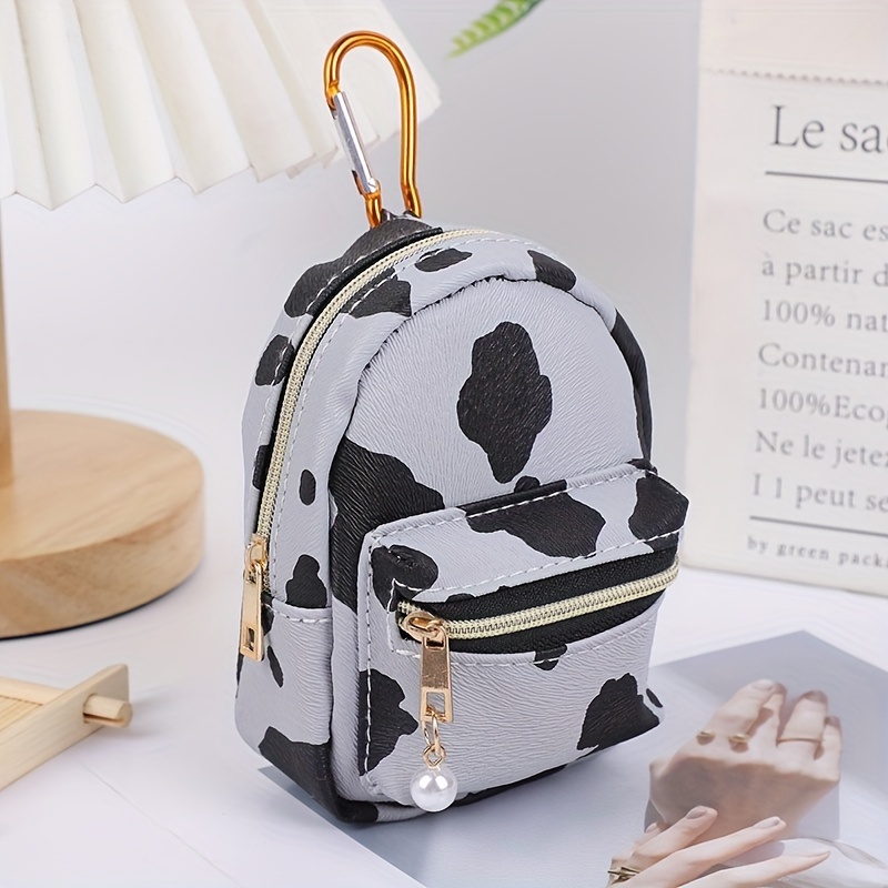  QeenRTUU Printed Cow Pattern Coin Purse Pouch Real Littles Backpack  Mini Backpack Style Key Chain Coin Purse for Women Small Wallets Purse  Keychain Coin Pouch Bags (White) : Clothing, Shoes 