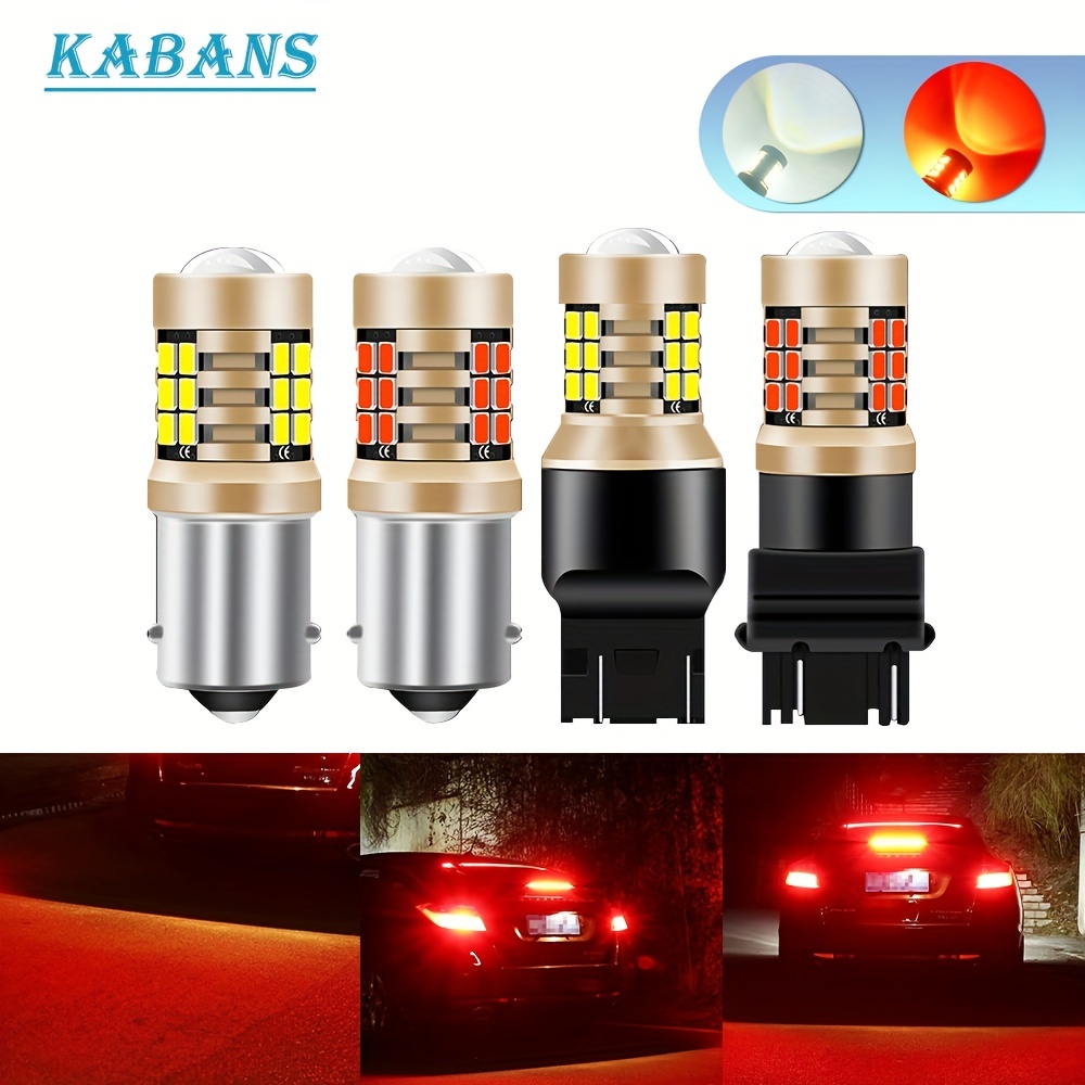 Acheter Ampoules LED T20 pour phare de voiture, 2 pièces, 7443 7440 W21/5W  W21W P21/7W 3156 3157, clignotant automatique, feu de stop inversé 12V,  blanc, rouge, jaune