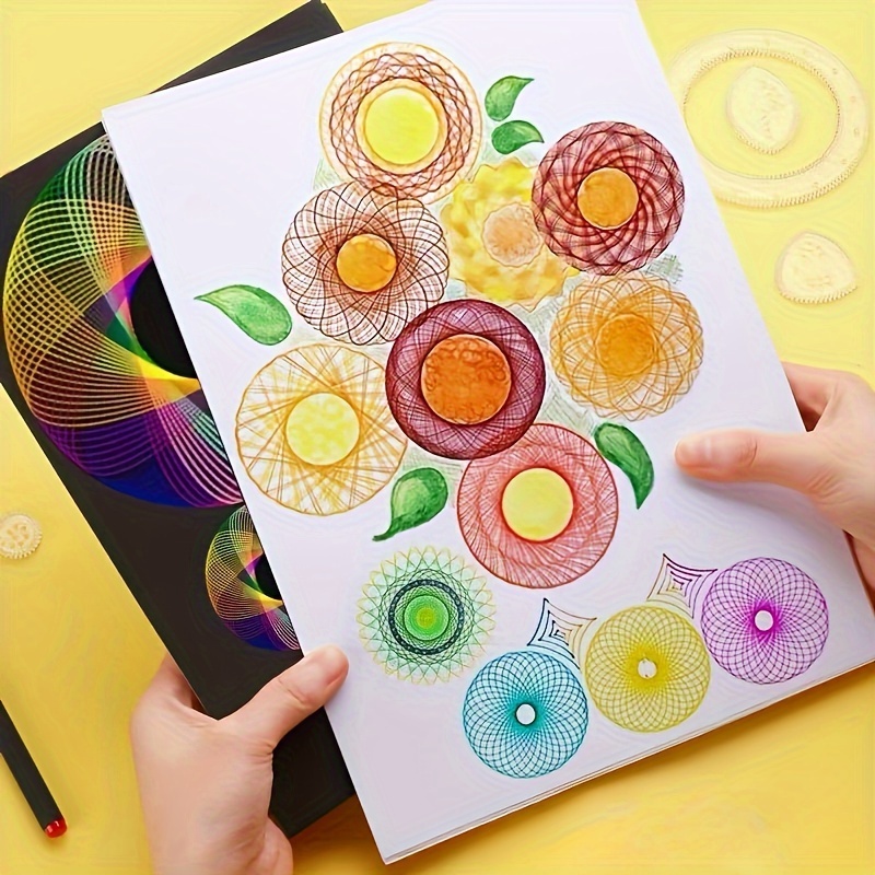 28pcs Pirograph Set for Kids, Geometric Template Drawing Tools, Kids Spiral Art Creation Education Painting Stationery Set