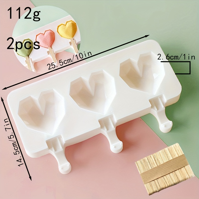 2pcs Silicone Popsicle Molds With Cover Homemade Easy Release Ice