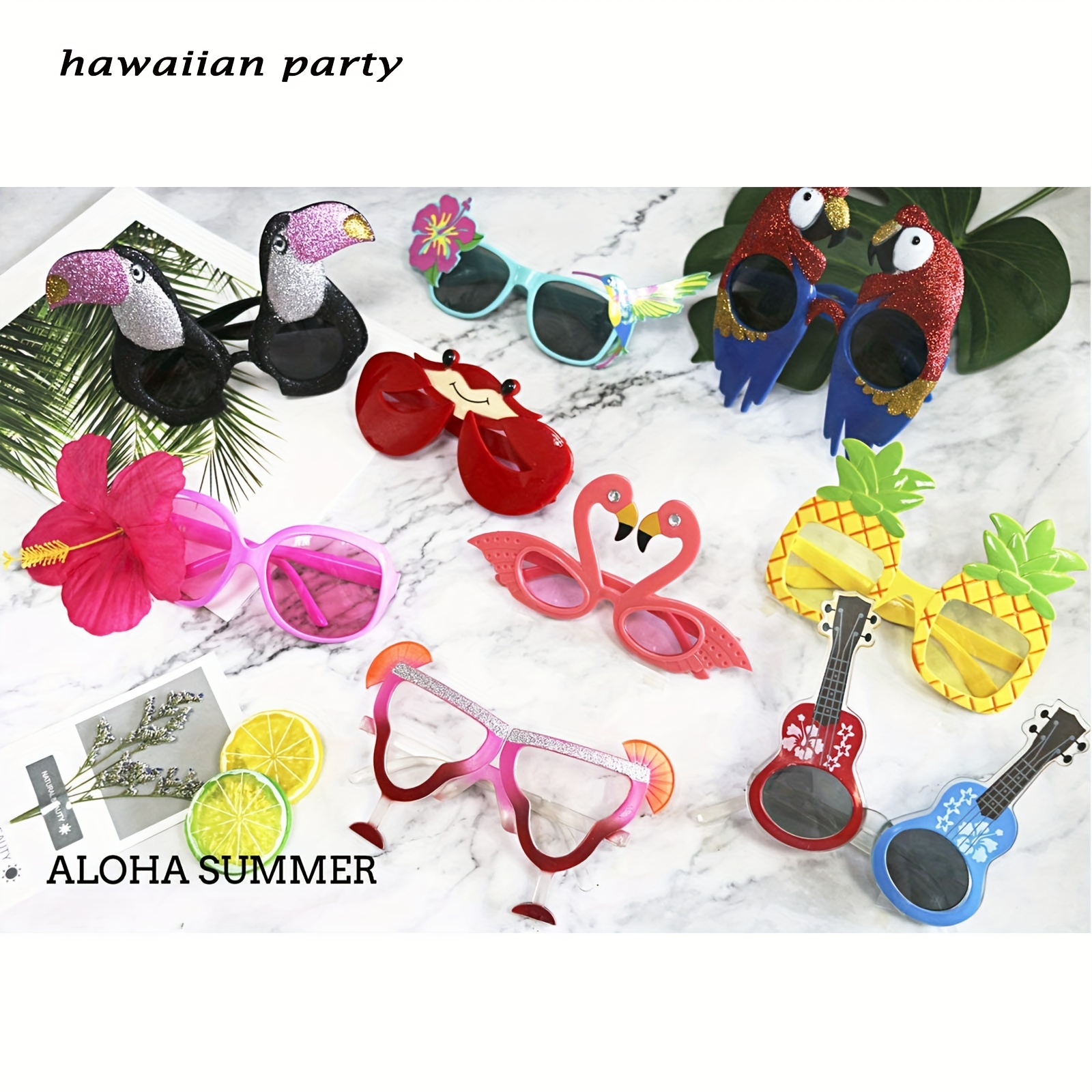 Luau Hawaiian Party Occhiali da sole Tropical Fancy Dress Puntelli Occhiali  divertenti Estate Bambini Bomboniere Bomboniere a tema spiaggia