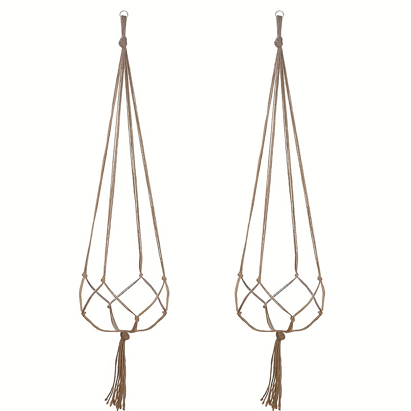 Retro Hanging Basket Manual Flower Pot Mesh Bag Woven Home Decoration