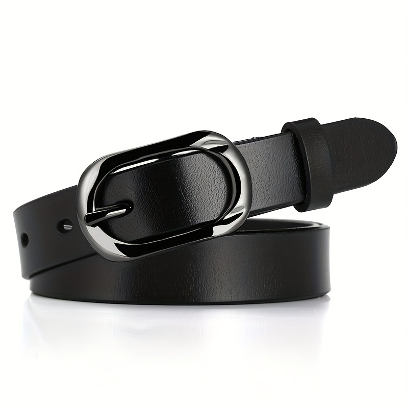 

Women's Genuine Leather Belt Rectangular Pin Buckle Cowhide Belt Suit Dress Casual Pants Belt