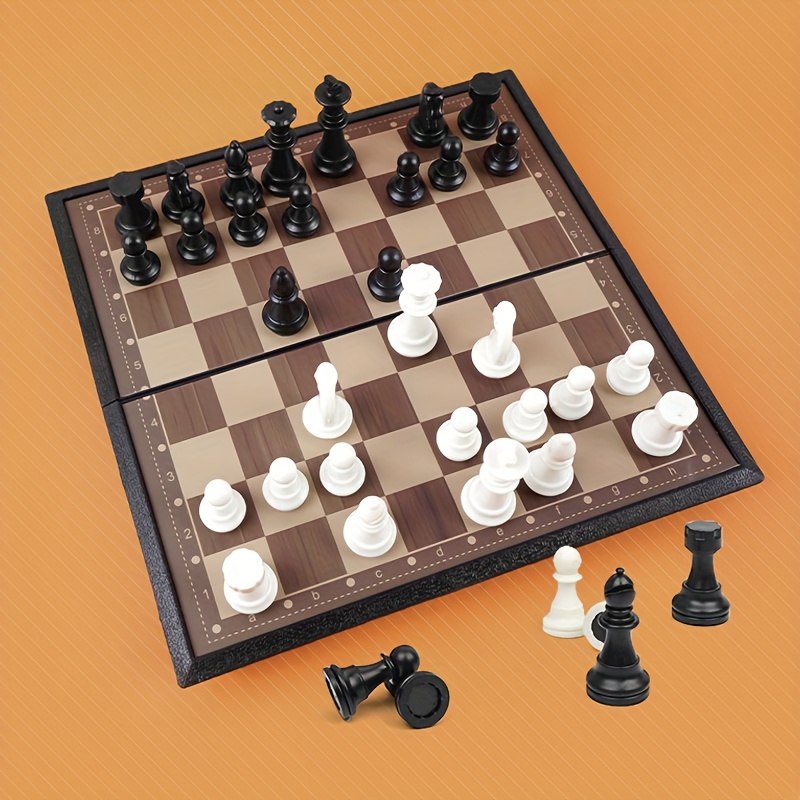 

1pc Chess, Portable Set, No Magnetic Foldable Board, Game Board, Teaching Educational Toys