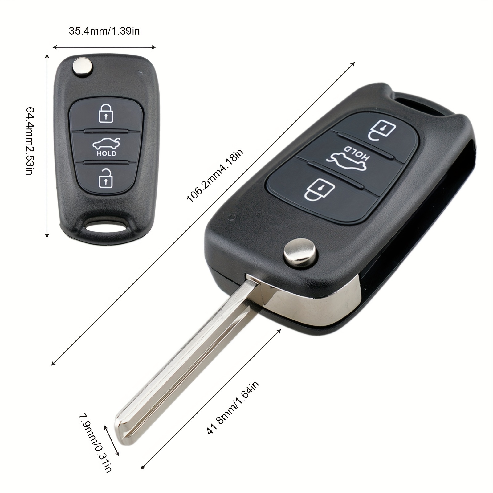 To Suit Hyundai i30 i20 Elantra 3 Button Flip Key Replacement Remote C –  Remote Pro