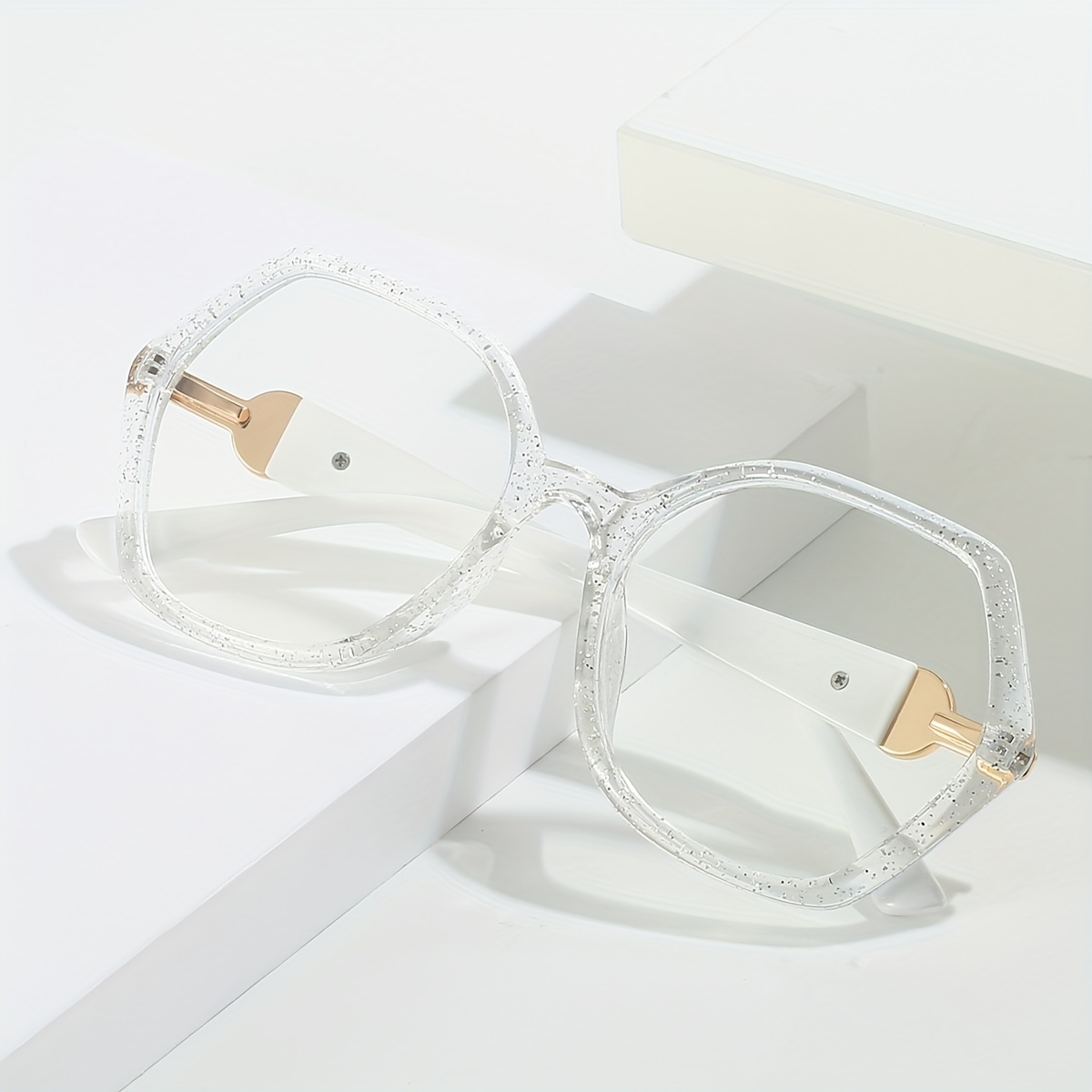 Óculos de moda com lentes transparentes para mulheres e - Temu