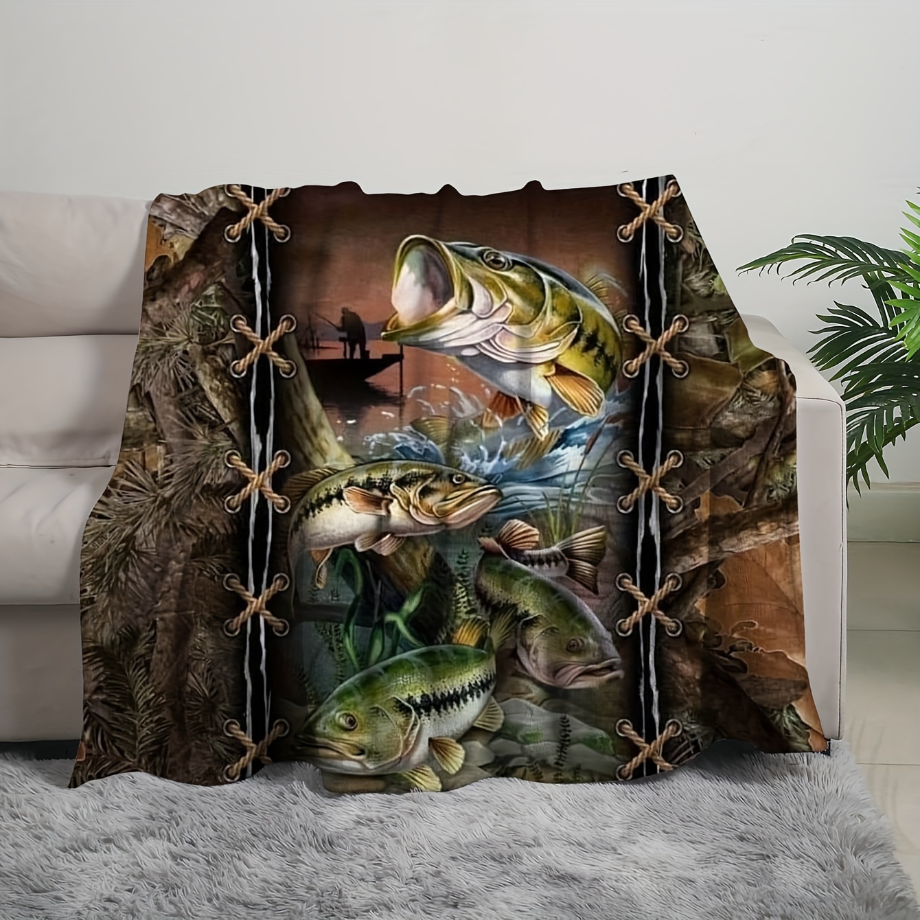 Digital Printed Blanket Men Fishing Gift Blanket Super Soft - Temu