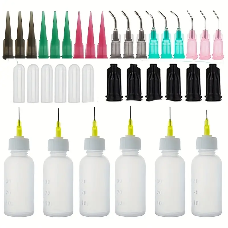 Precision Needle Tip Glue Applicator Bottle With Bent Blunt Needle Tip And  Tapered Needle For Oil, Adhesive, Liquid