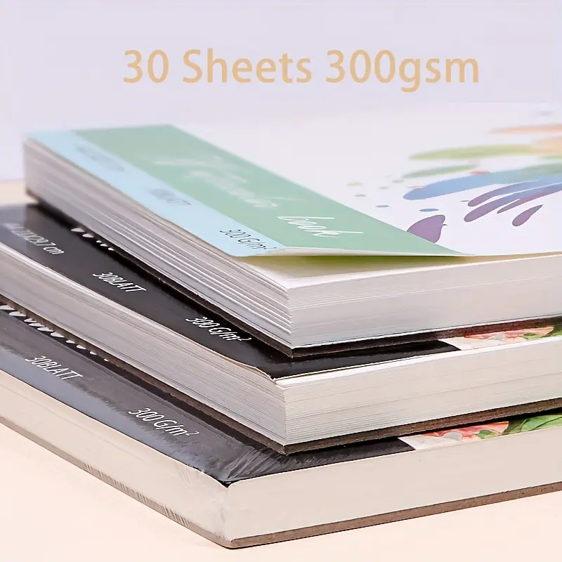 Watercolor Book 30 Sheets (140lb/300gsm) Watercolor Paper Art Sketchbook  For Painting & Drawing Pencil Ink Charcoal Pastel And Acrylic, Ideal For  Begi