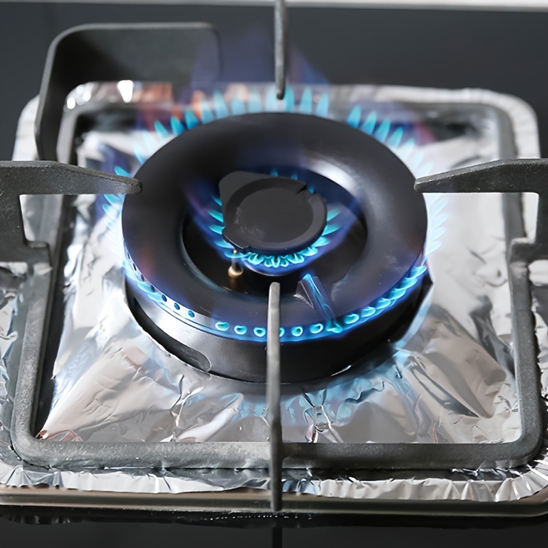 8pcs Cuisinière à gaz couvre les tapis de protection du poêle résistant à  la chaleur, réutilisable (A-5-F6)