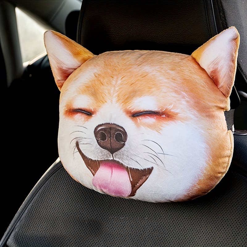 Adorable Cat Car Neck Pillow Cartoon Cat Head Car Headrest - Temu