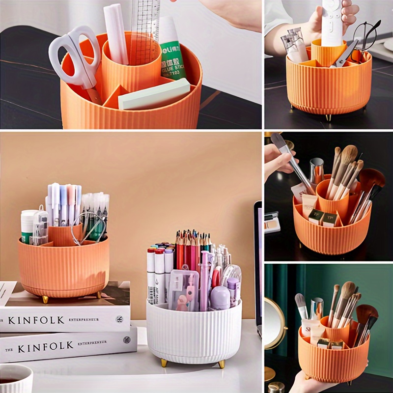 Multi compartment Pen Holder And Makeup Brush Organizer For - Temu