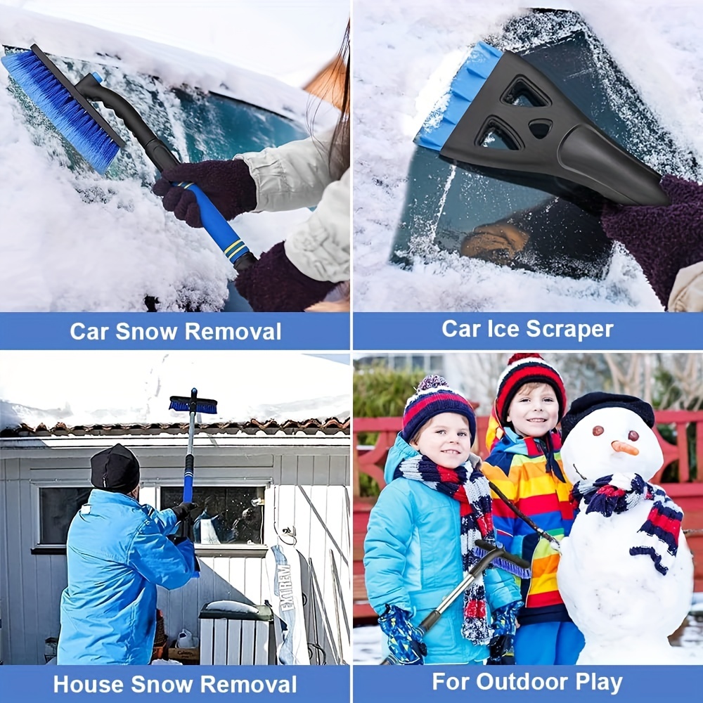 Car Snow Brush Removal Extendable with Ice Scraper for Car
