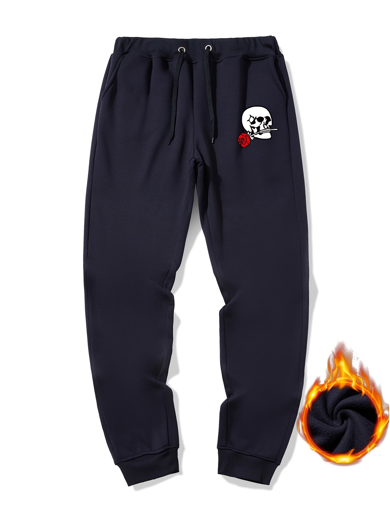 Men's Skull Graphic Sherpa Fleece Active Sweatpants