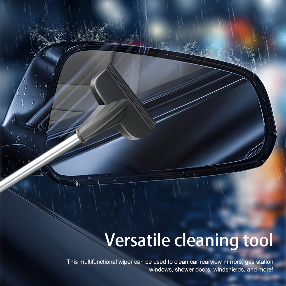 2-in-1 Retractable Portable Wiper: Perfect for Cleaning Car Rearview  Mirrors, Gas Station Windows, Shower Glass & Windshields!