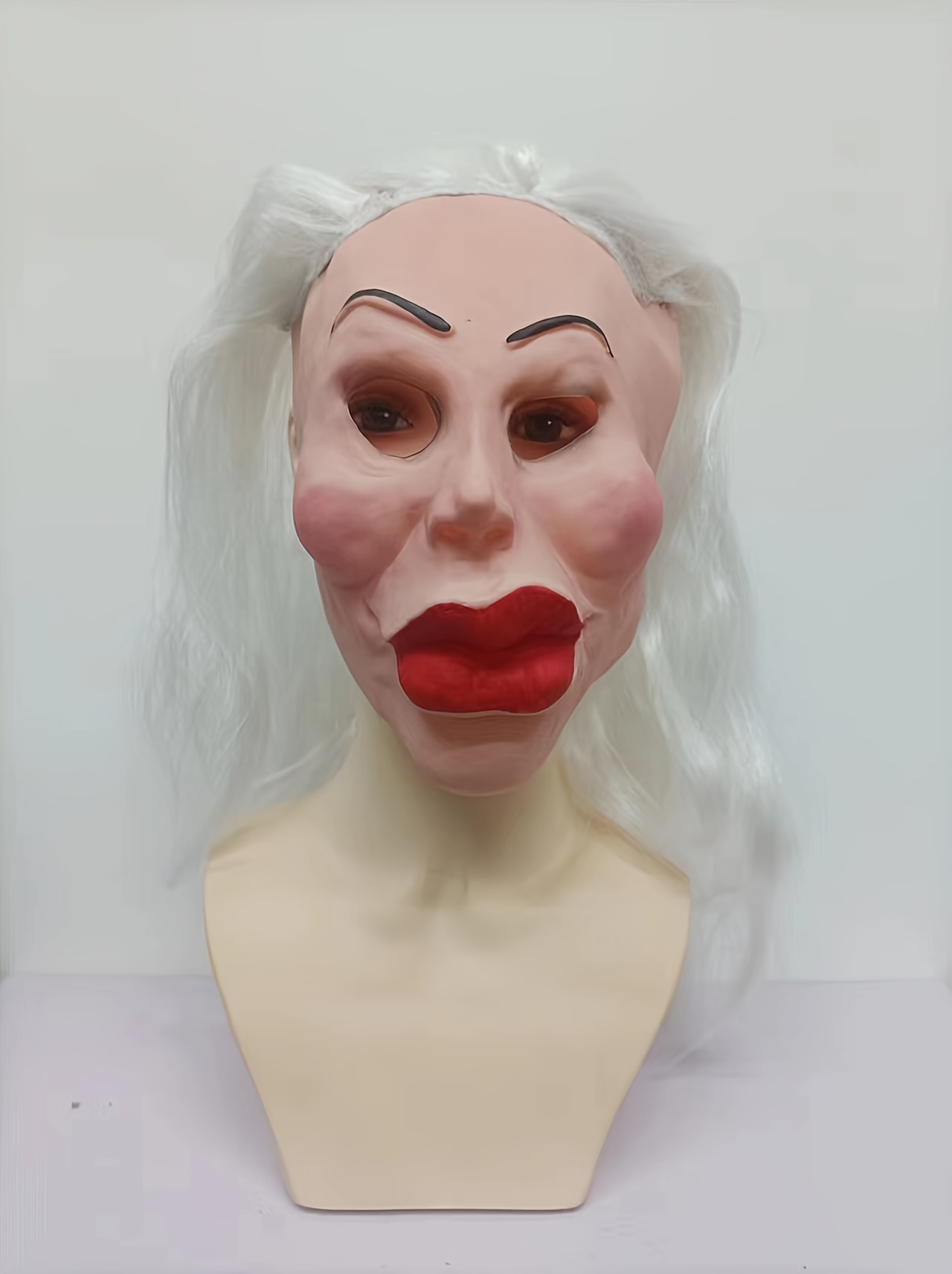 Máscara realista queen Elizabeth látex Máscara facial de arrugas humanas  Accesorios de cosplay para las máscaras de fiesta de Halloween de la reina