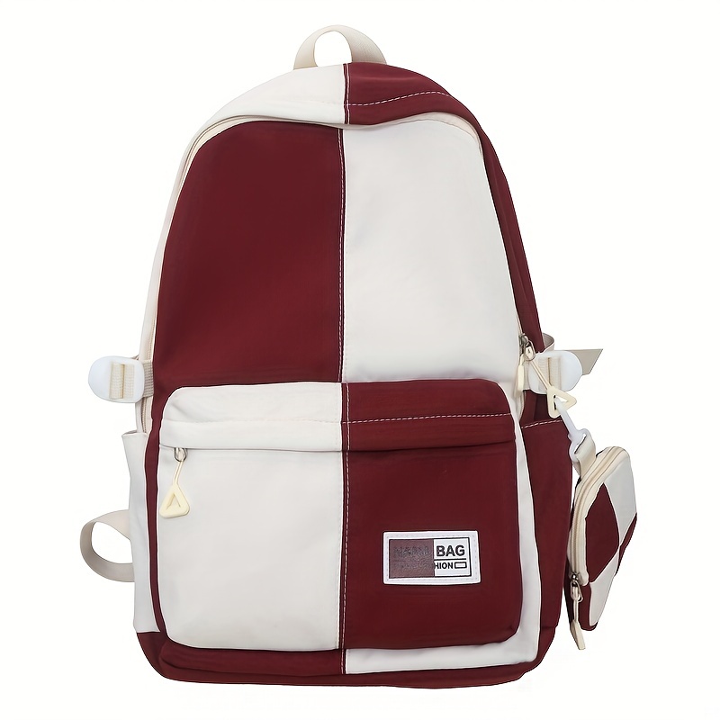 red designer backpack