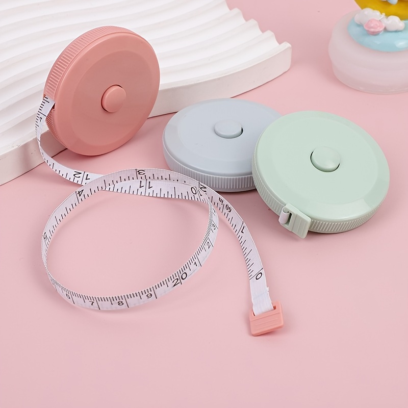 Portable Size Candy Color Small Plastic Retractable Tape Measure Clothing  Feet Soft Small Tape Rulers 