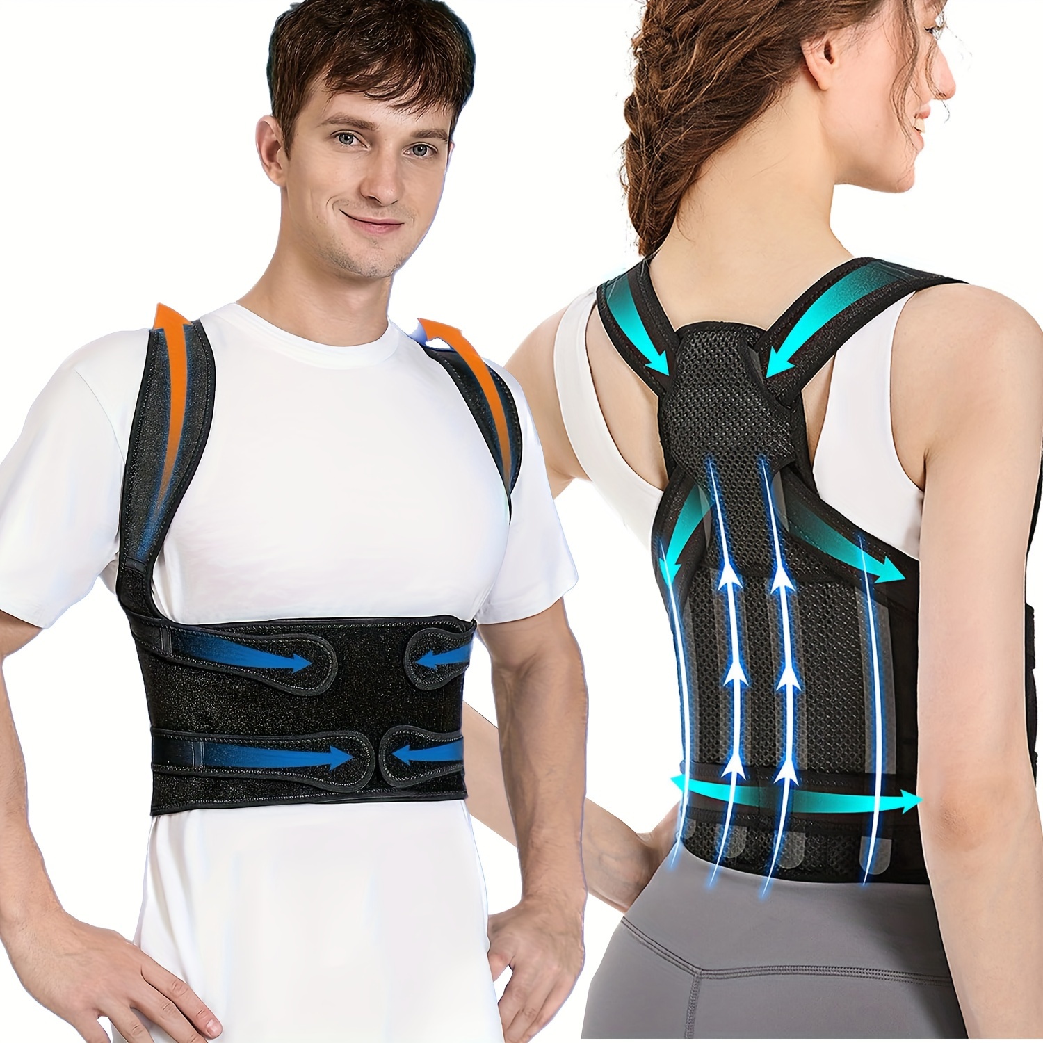 Adjustable Posture Corrector For Adults - Lumbar Support Belt With Shoulder  Protection - Improve Posture And Relieve Back Pain - Temu Canada