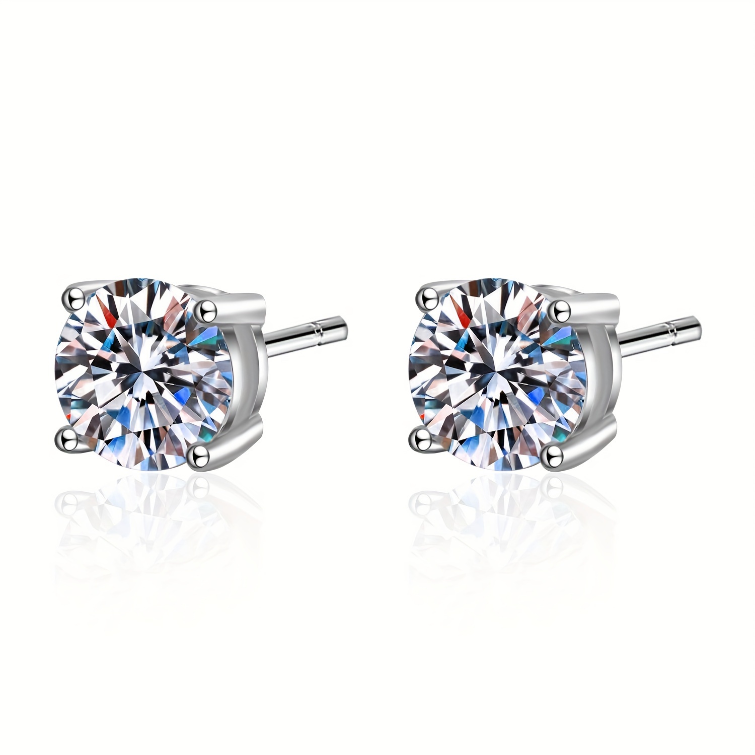 

1pair 0.5-3.0 Carat Moissanite Stud Earrings For Men, 925