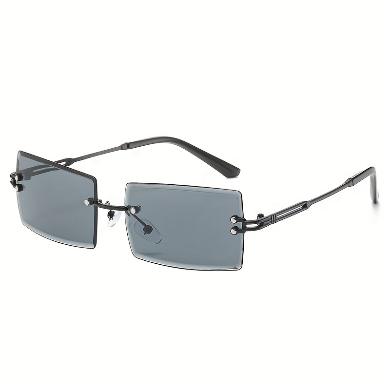 Rimless Sunglasses Gradient UV400 Sun Shades With Case