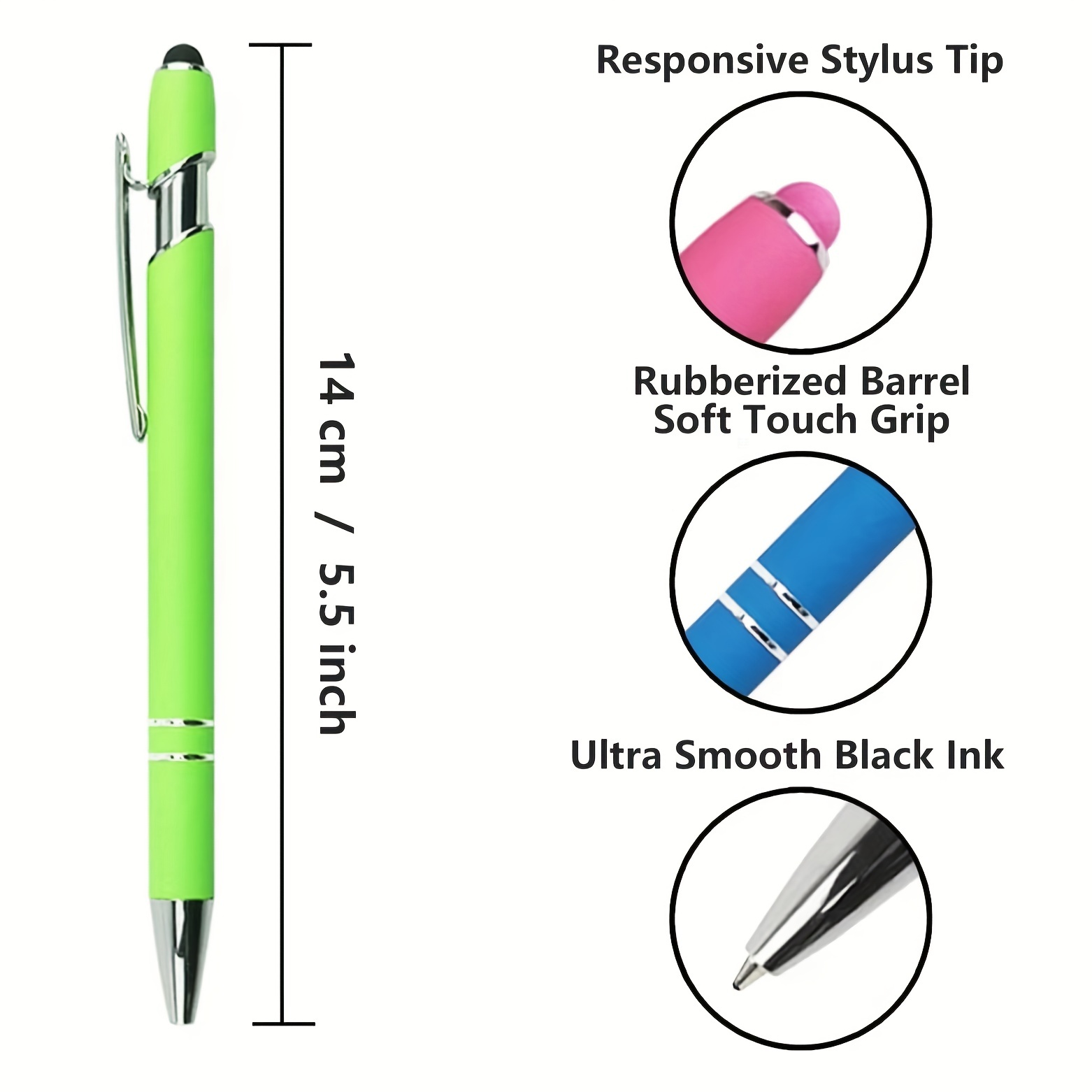 Penne a sfera con punta stilo, 7 pezzi, 1,0 mm, penna a sfera