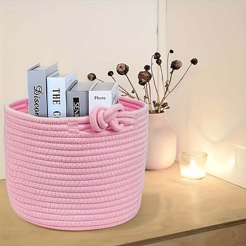 Acheter Petit panier de rangement en corde de coton tissé, décor d