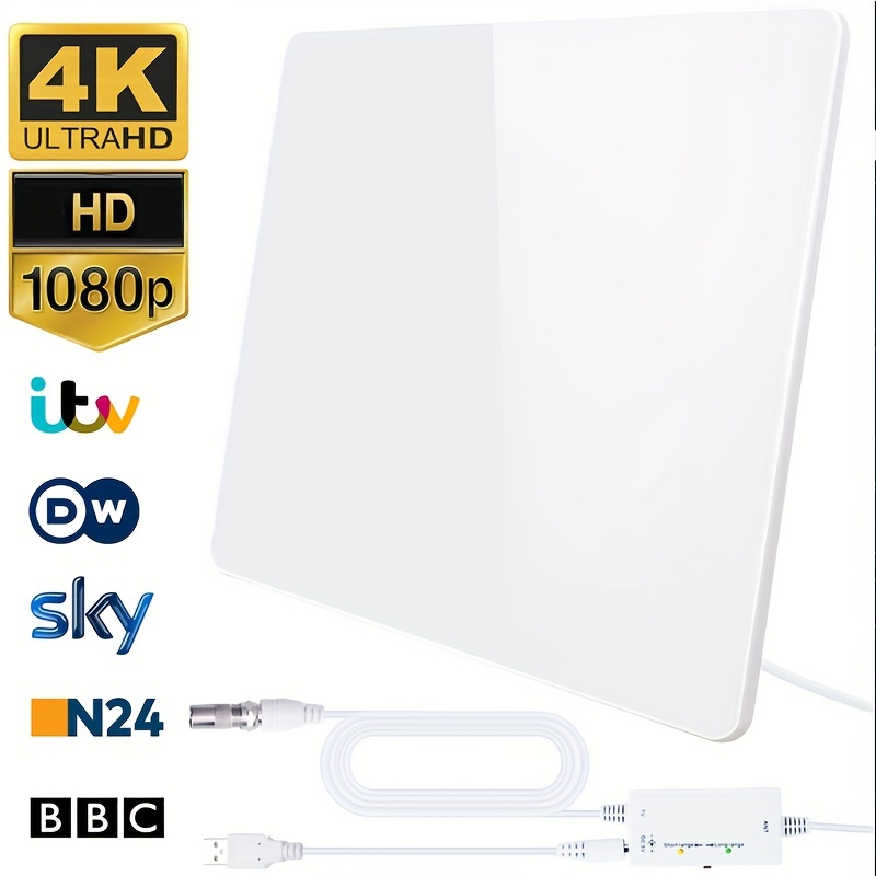 Antena de TV Digital 4K UHD de alta ganancia HD DVB-T Smart TV DTV Box