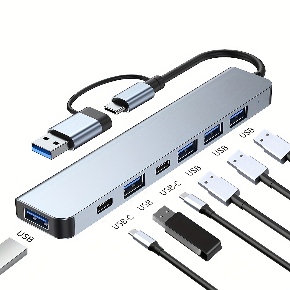 USB C ハブ USB ハブ 3.0、VIENON アルミニウム 7 In 1 USB エクステンダー、MacBook Pro Air  およびその他の PC/ラップトップ/タブレット デバイス用の 1 X USB 3.0、4 X USB 2.0、2 X USB C ポートを備えた  USB スプリッター