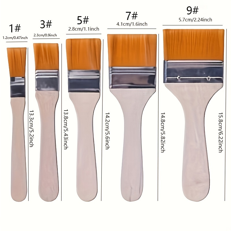 60 pieces 5 Pack Wood Handle Paint Brush Set - Paint, Brushes & Finger  Paint - at 