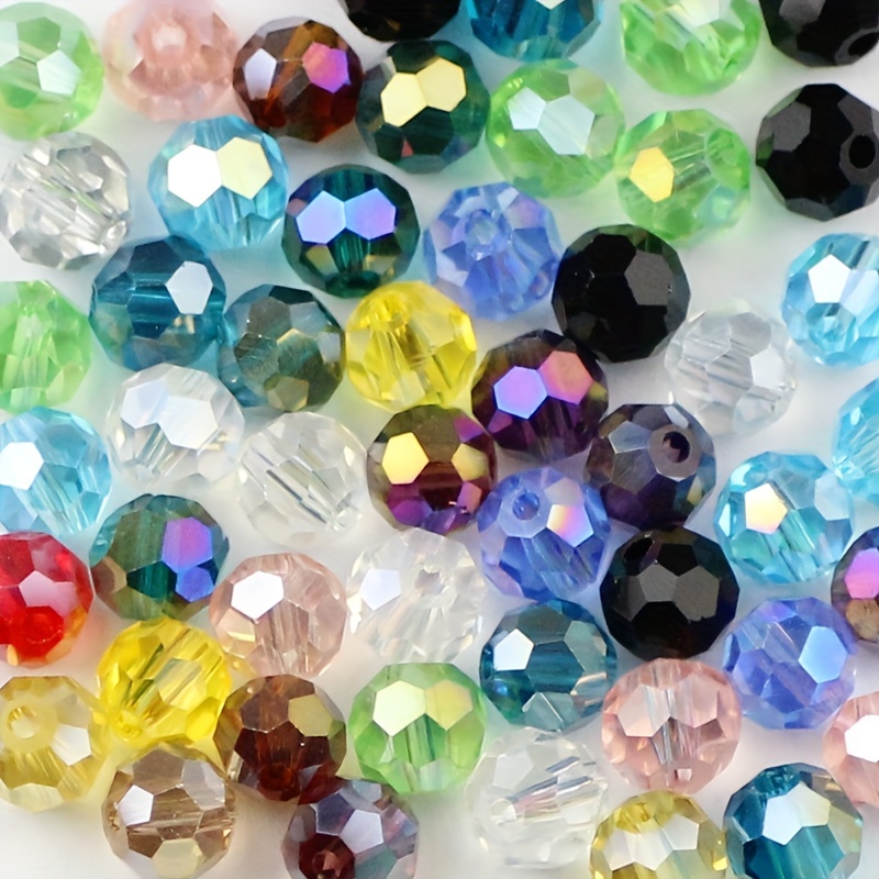 Round Loose Beads Crystal Faceted Ab Color Glass Crystal - Temu