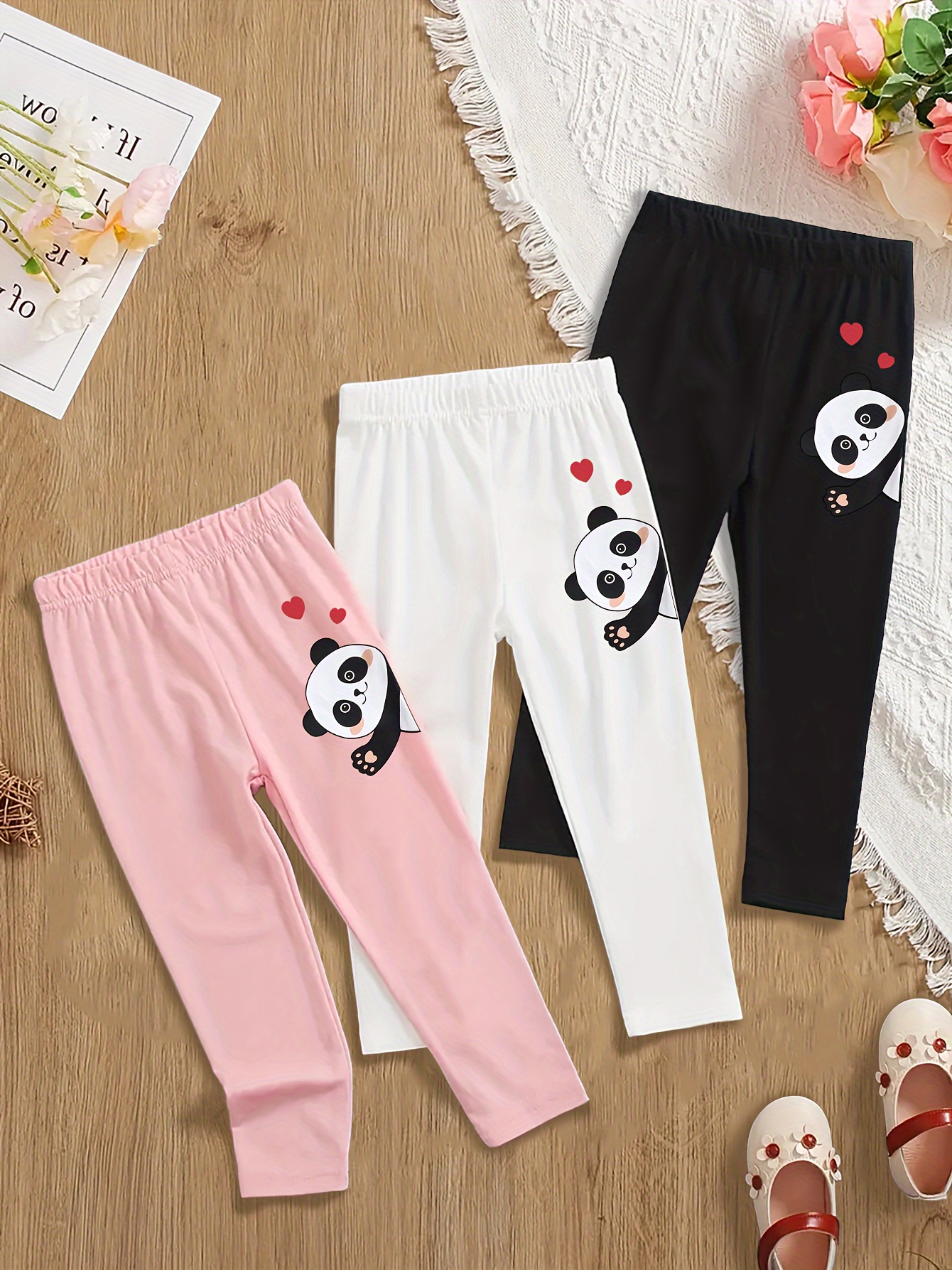 Girls panda leggings best sale