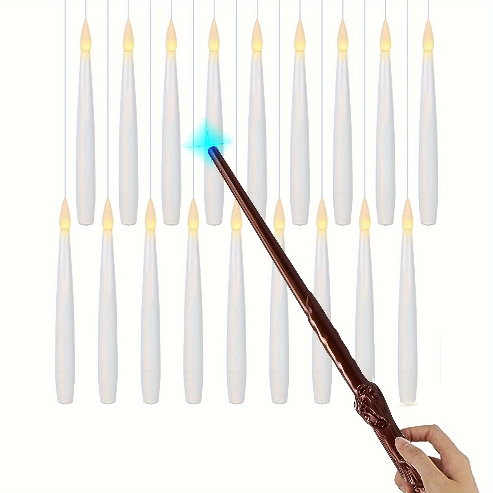 Flameless Taper Floating Candles With Magic Wand Remote - Temu