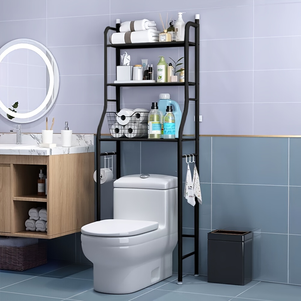 Shelf Above The Toilet Tank Bathroom Organizer Punch-free Storage Rack  Bathroom Shelf Shampoo Tray Stand Bathroom Accessories