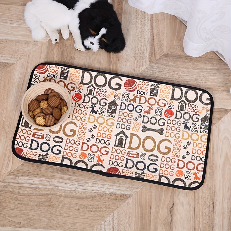 Graphic Pattern Pet Placemat Non-slip Absorbent Dog Feeding Mat Easy  Cleaning Dog Bowl Mat Floor Mat - Temu