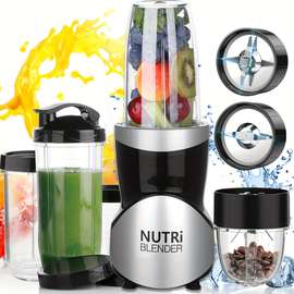 12 pieces bullet personal blender 350w with 1 power base 2 blades 2 cups 1 mugs 1 go bottle and 1 spout lid 2 comfort mug rings 2 solid lids bpa free pulse technology for grinding mixing blending smoothie make and ice crush