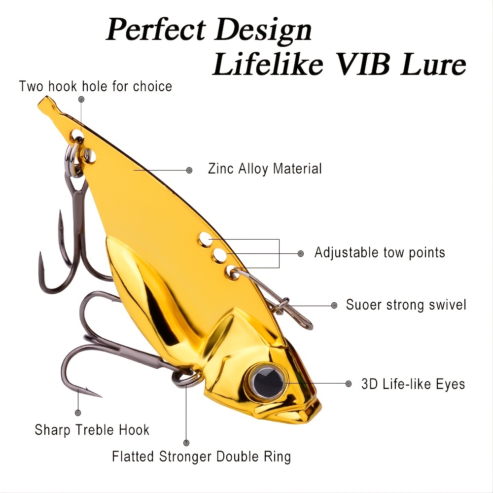 Lot Metal Vib Fishing Lures Vibration Bait For Pike Bass - Temu