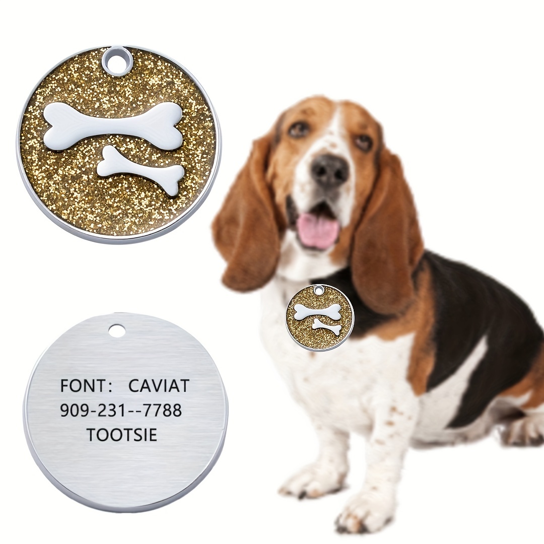 Personalisierte Namensschilder Für Hunde, Individuelle Welpen-ID-Tags,  Gravurhalsband Für Hunde, Namensschild, Anti-verlorenes