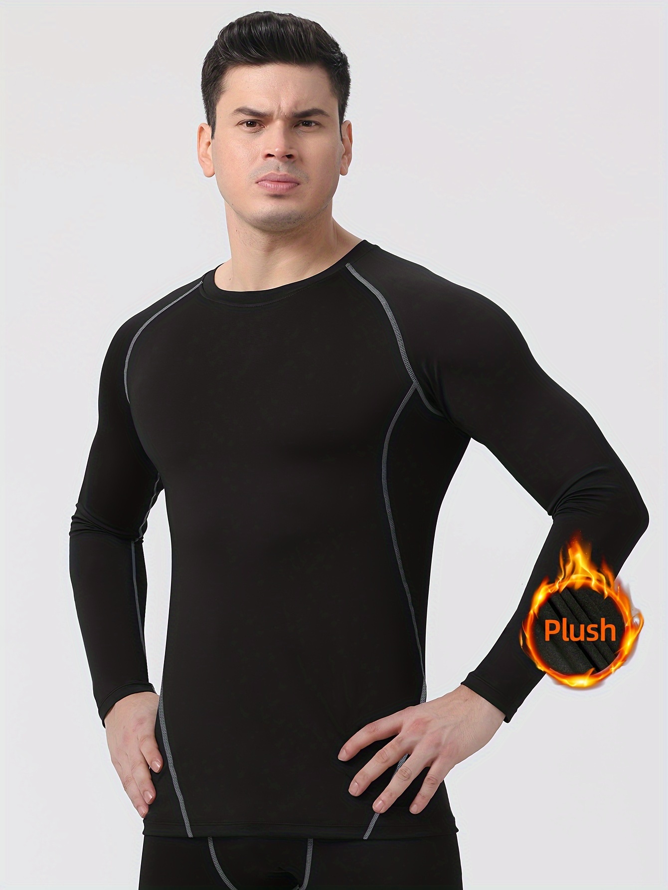 Men's Autumn Winter Plush Thick Sports Fitness Tights - Temu