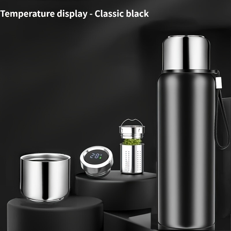 Arctic Heir 16oz Vacuum Flask Thermos w/ Tea Infuser & LED Digital  Temperature Display (Gold)