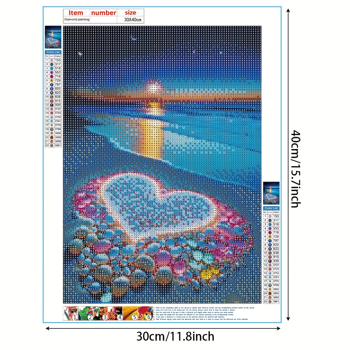 Diy 5d Frameless Diamond Painting Seaside Beach Romantic - Temu