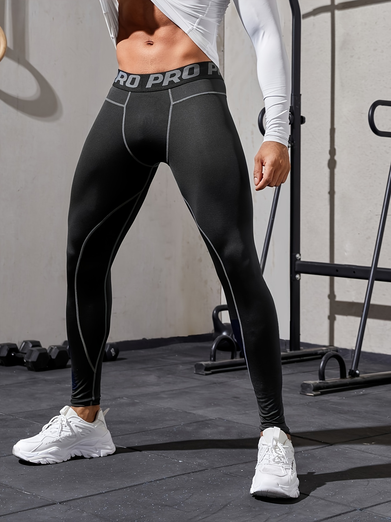 FjSpring-Pantalon de fitness skinny élastique pour homme