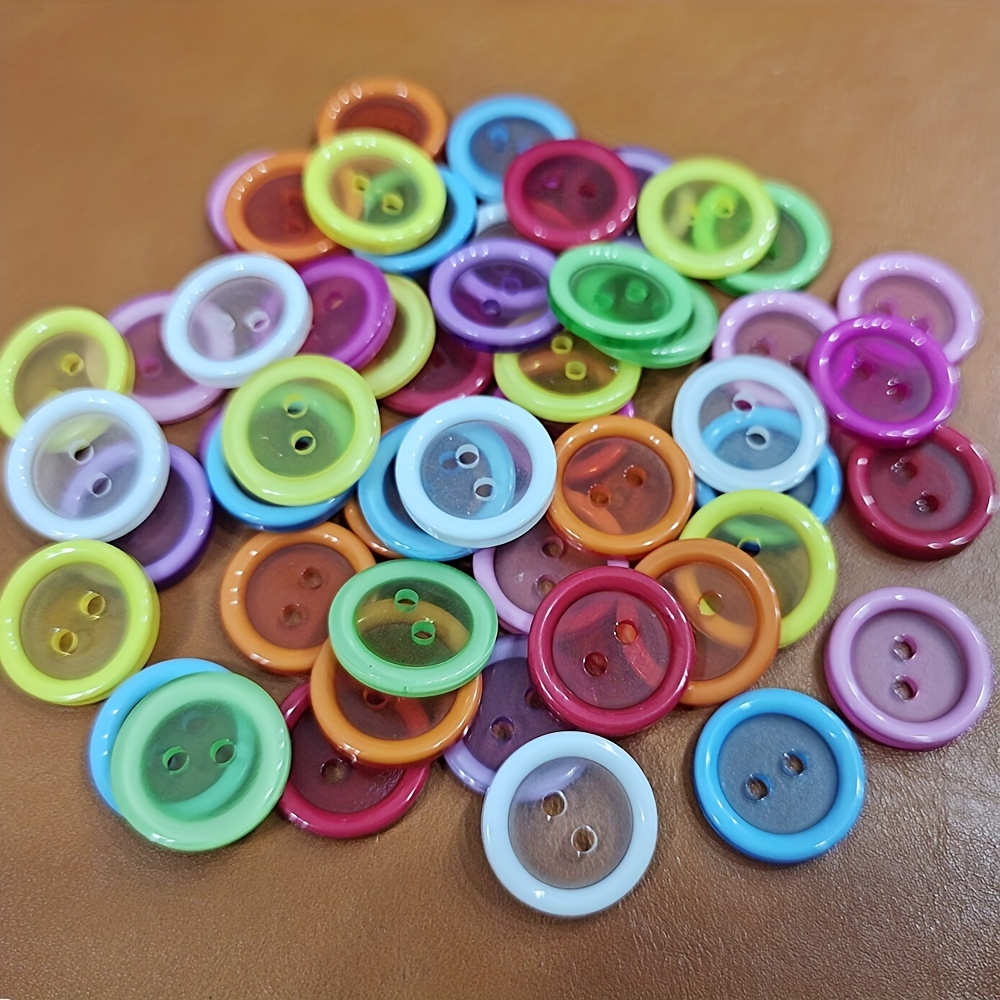 1000 Pcs Resin Buttons, 2 and 4 Holes Assorted Sizes Round Craft Buttons for Crafts Sewing, Mixed Color