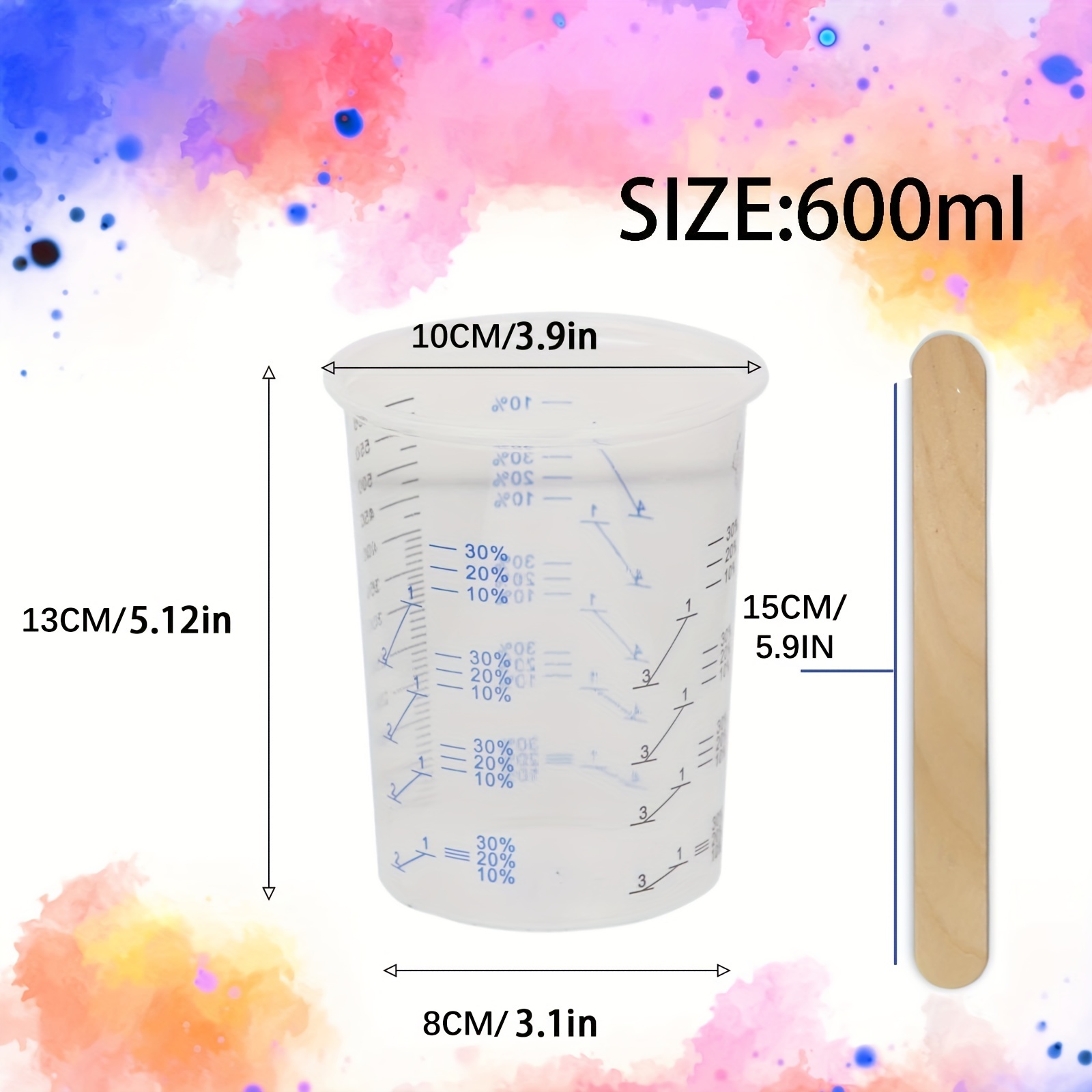 10PCS Disposable Epoxy Resin Mixing Cups with Measurements Mixing Cups for  Epoxy ResinEpoxy Mixing Containers