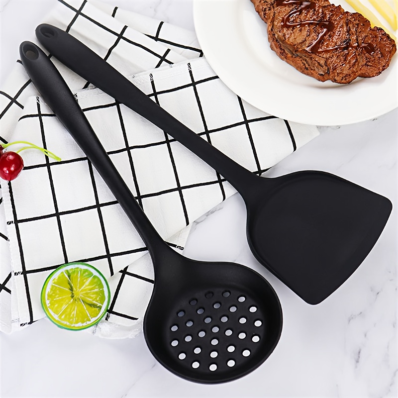 2Pieces Silicone Cooking Utensils Set,Nonstick Cookware,Stainless Steel  Handle, Heat Resistant