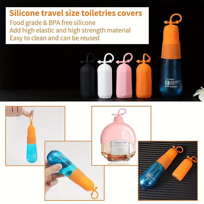 4pcs Leak Proof Sleeves For Travel Container, Toiletry Covers For