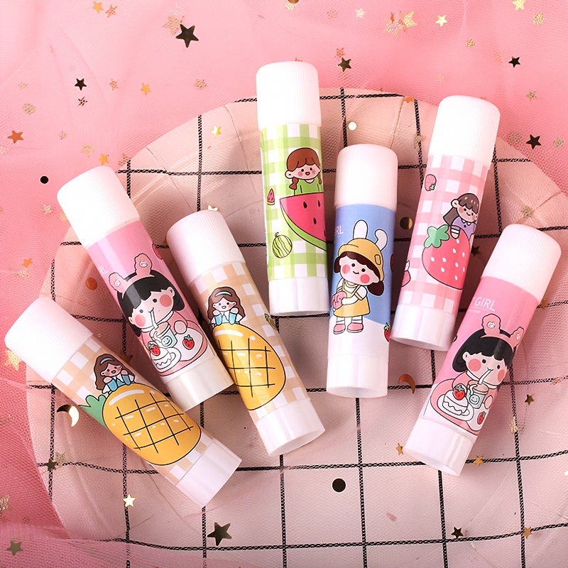 Cartoon Solid Glue Sticks, School Kawaii Cute Slime Glues